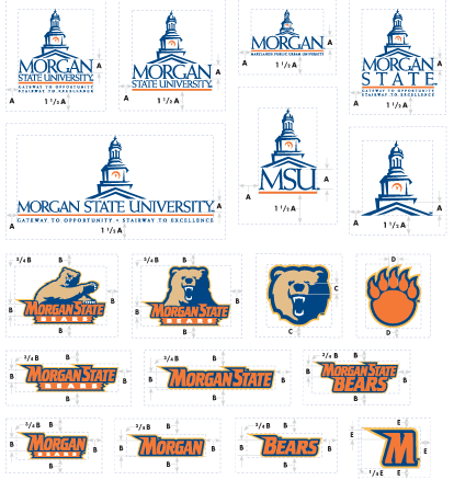 Various university logos showing safe zones for each