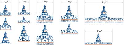 minimum sizing on university tower logos